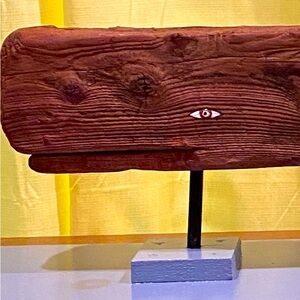 Art Sculpture Hand Made Whale made of Driftwood